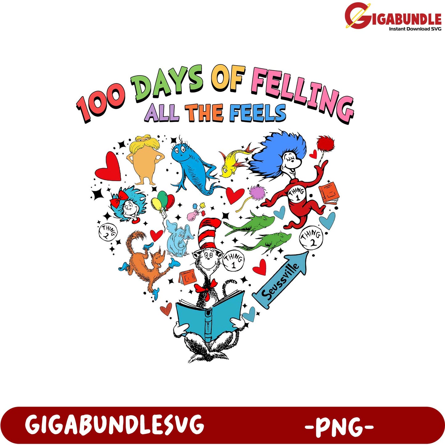 100 Days of Feeling Fun PNG Design for Kids’ Celebrations