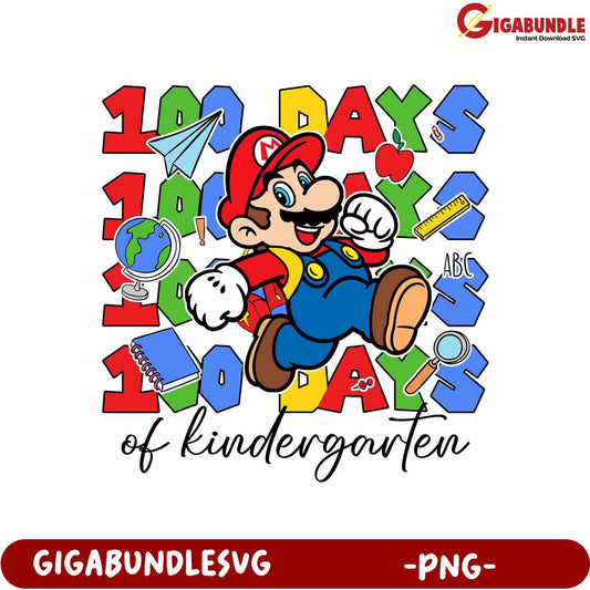 100 Days of Kindergarten Celebration - Fun PNG Design