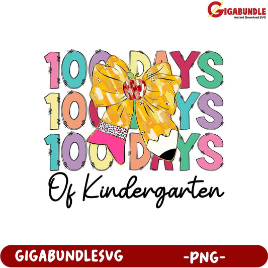 100 Days of Kindergarten Celebratory PNG Design