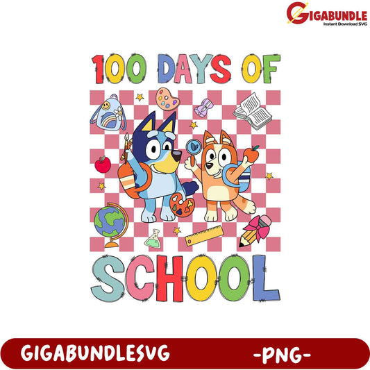 100 Days of School Celebration PNG Art for Kids