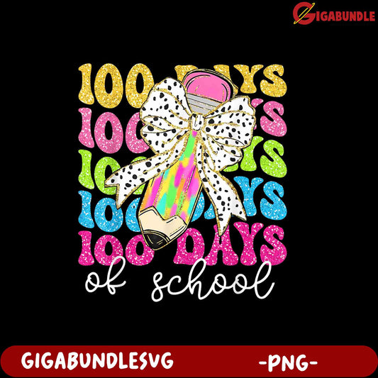 100 Days of School Celebration PNG Design for Kids