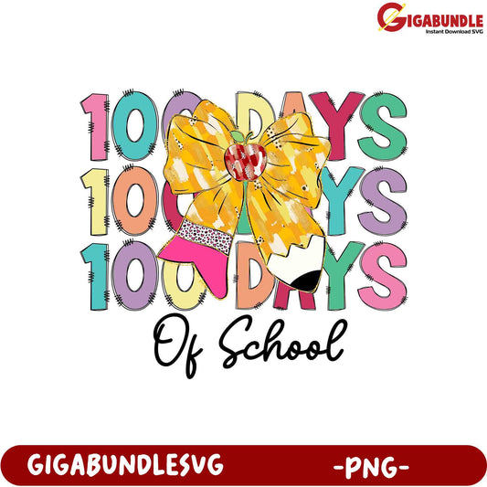 100 Days of School Celebration PNG Design for Print