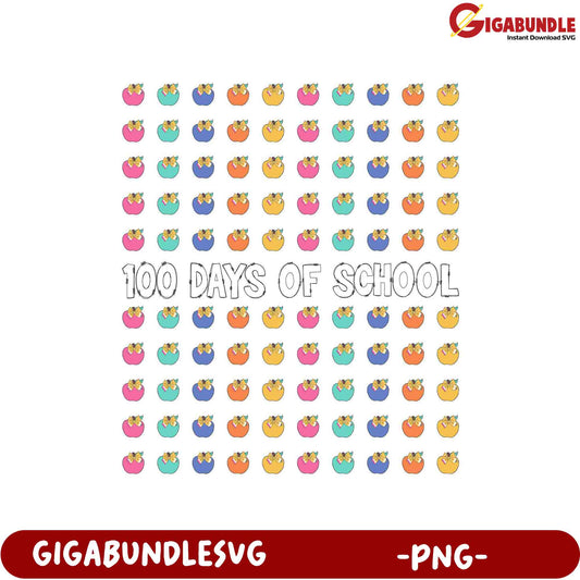 100 Days of School Celebration PNG for Fun Projects