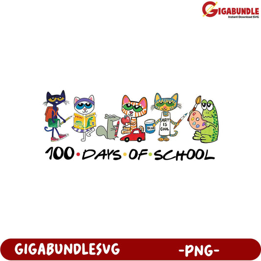 100 Days of School Fun Illustrated PNG Product