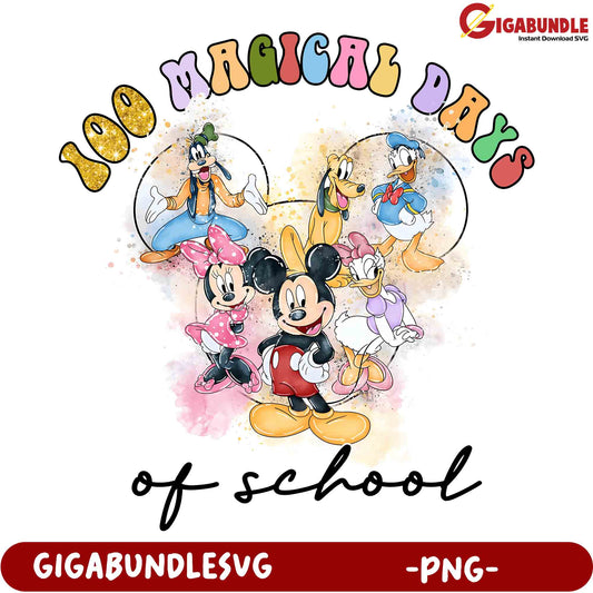 100 Days of School Mickey Mouse PNG