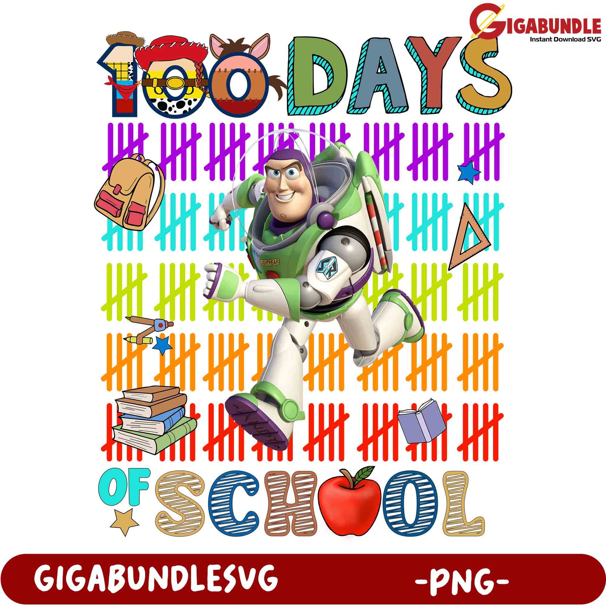 100 Days of School PNG Buzz Lightyear