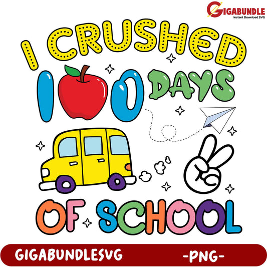 100 Days of School PNG Cute Design