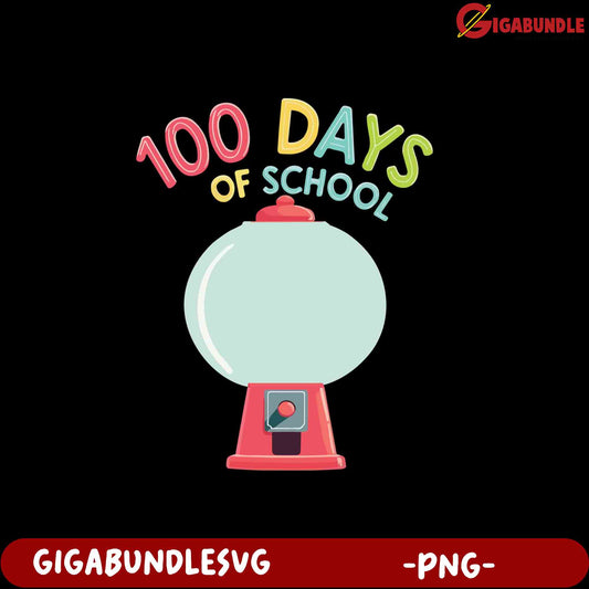 100 Days of School PNG Design for Celebrating Milestones