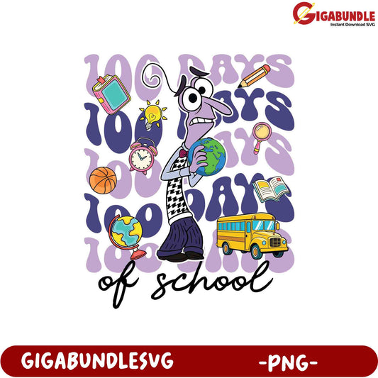 100 Days of School PNG Design for Fun Learning Moments