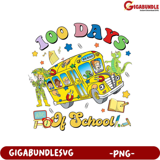 100 Days of School PNG Design for Kids' Projects