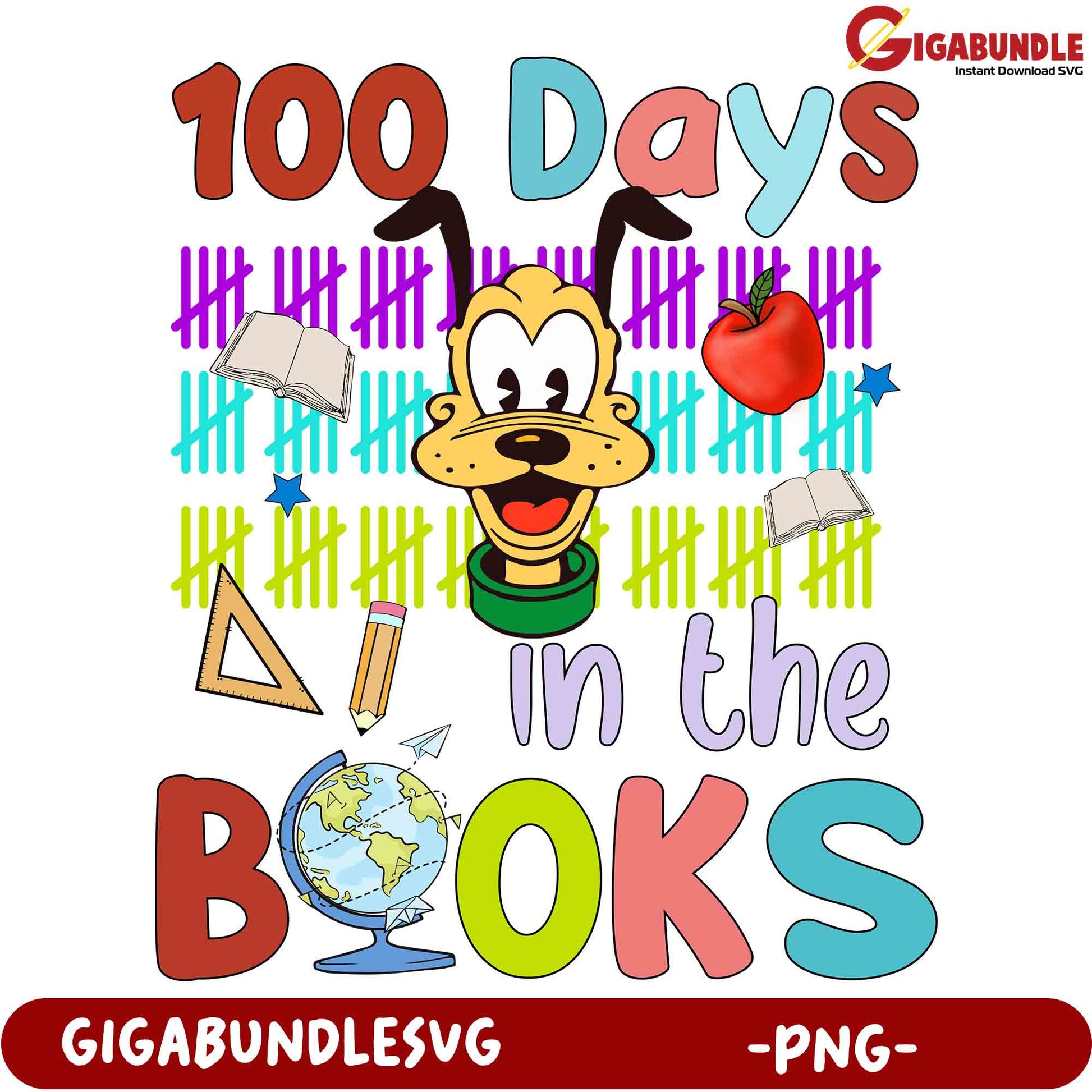 100 Days of School PNG Goofy Design