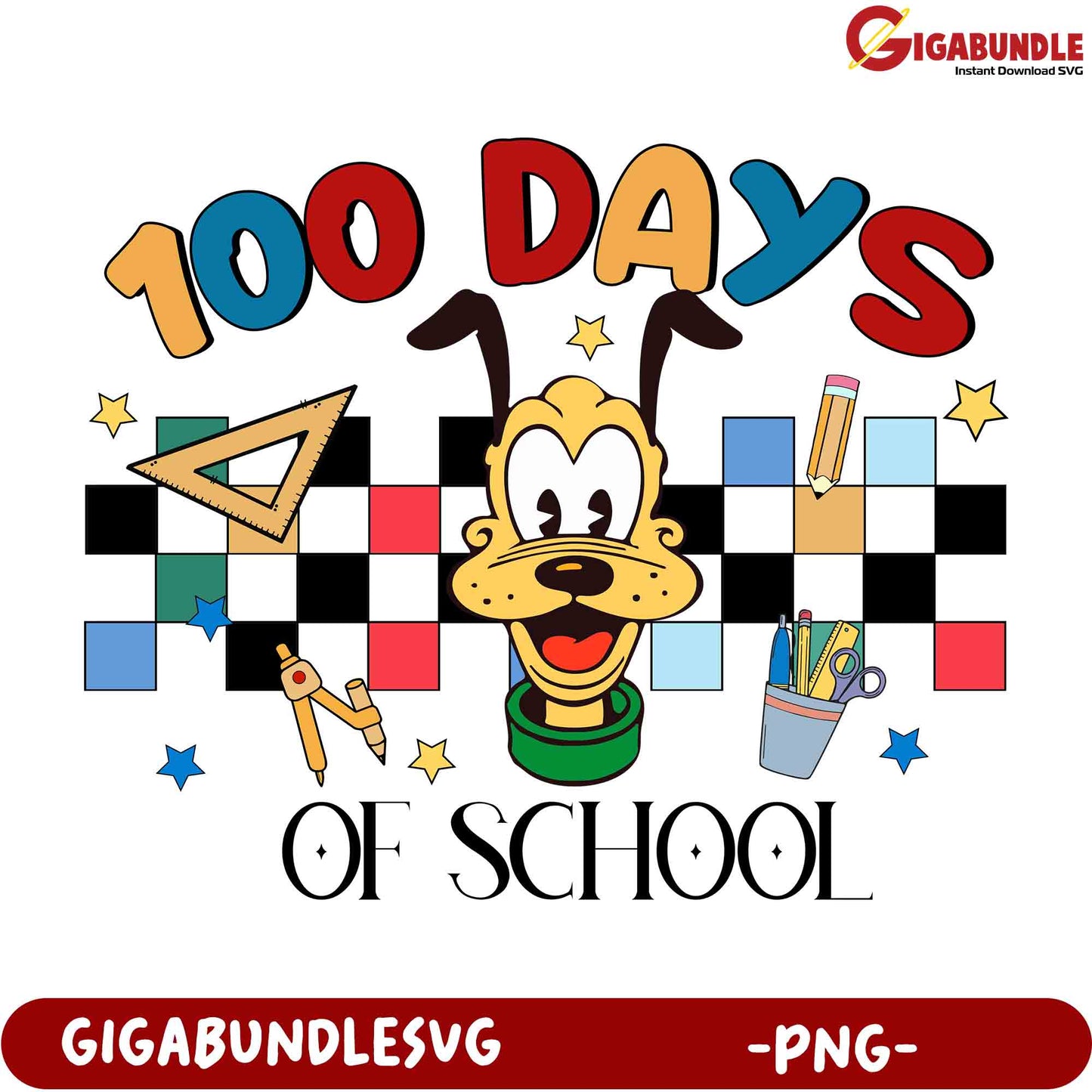 100 Days of School PNG Goofy SVG