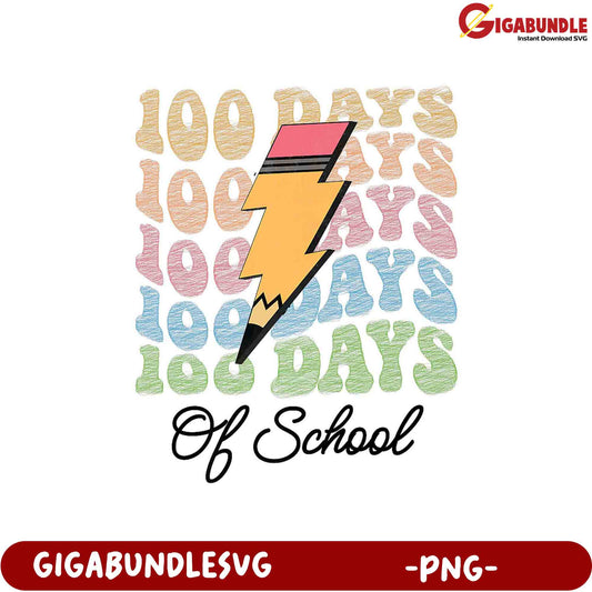 100 Days of School PNG Graphic for Celebrations