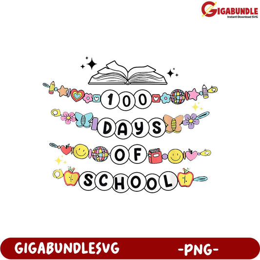 100 Days of School PNG Graphic for Creative Projects