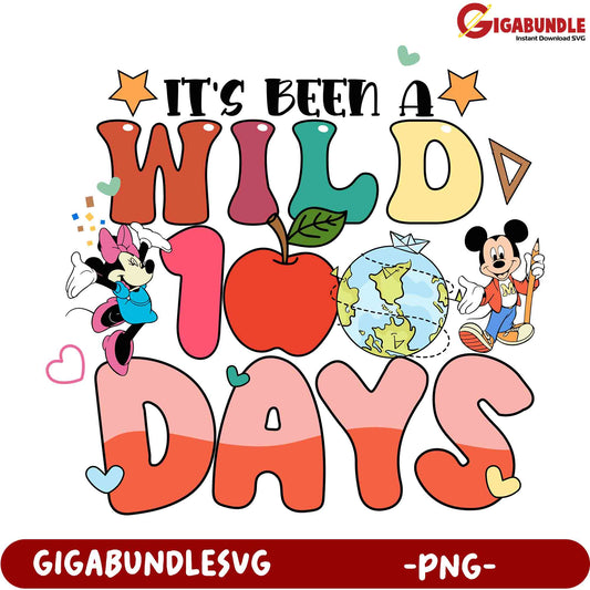 100 Days of School PNG Mickey Minnie Design