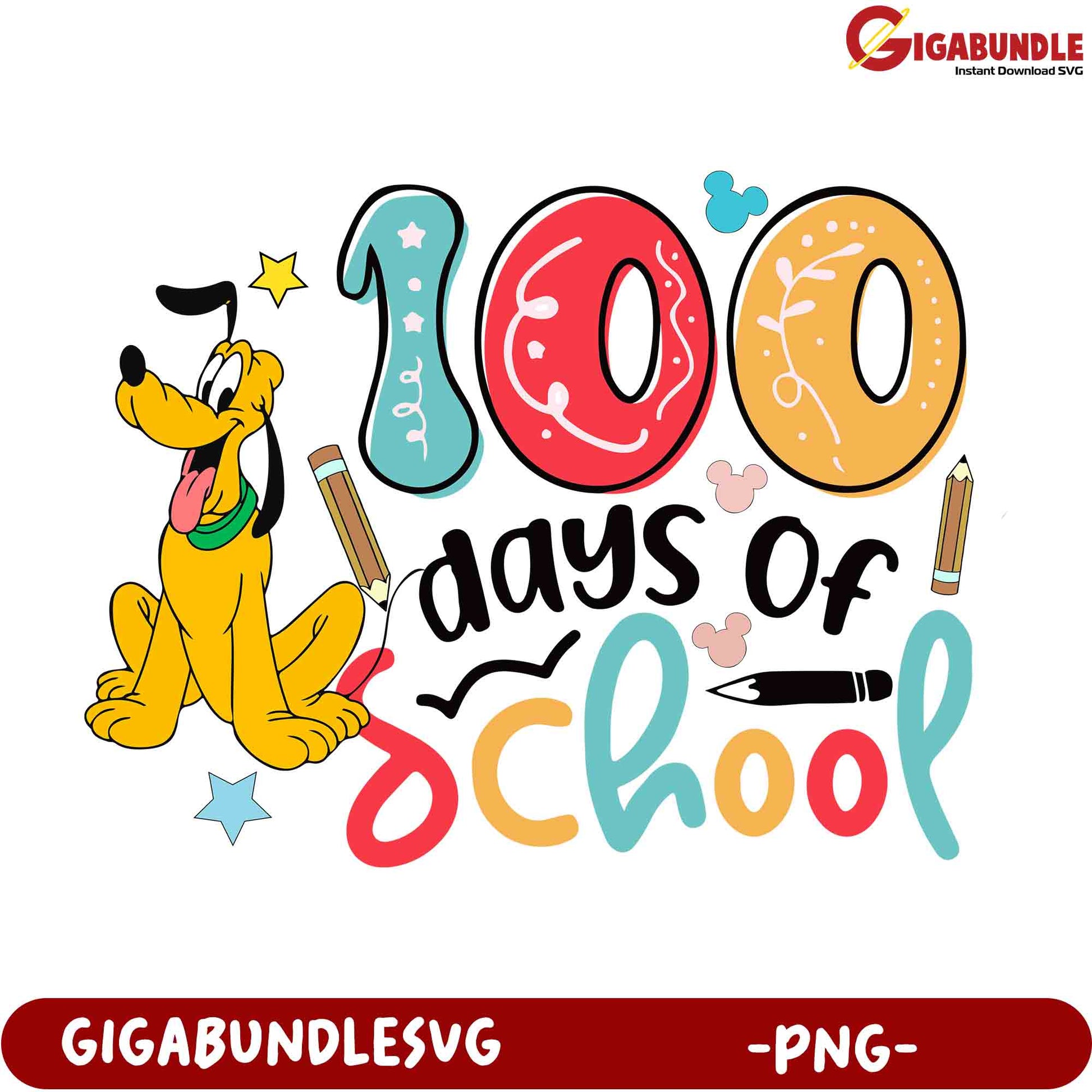 100 Days of School PNG Pluto Design