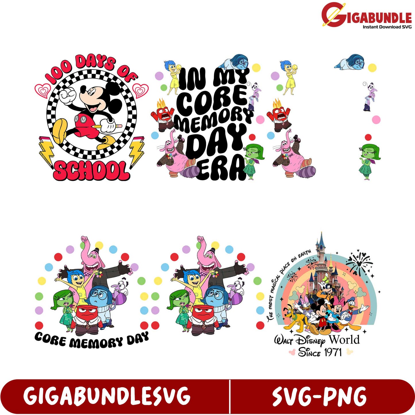 100 Days of School SVG Bundle  Disney-Inspired Designs