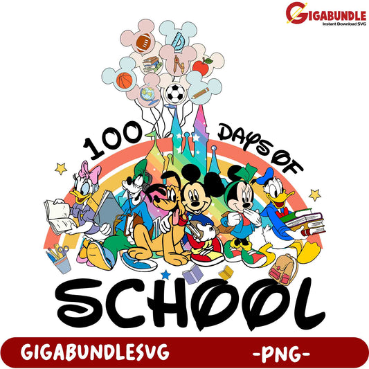 100 Days of School, Disney PNG Image