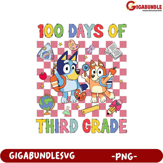 100 Days of Third Grade Fun - Colorful PNG Design