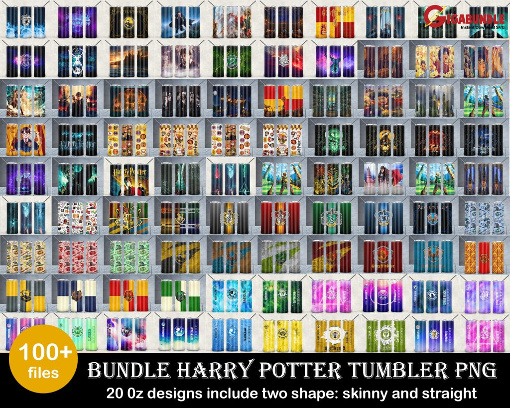 100+Harry Potter Tumbler Designs Bundle Png High Quality 20 Oz Sublimation Design Template For