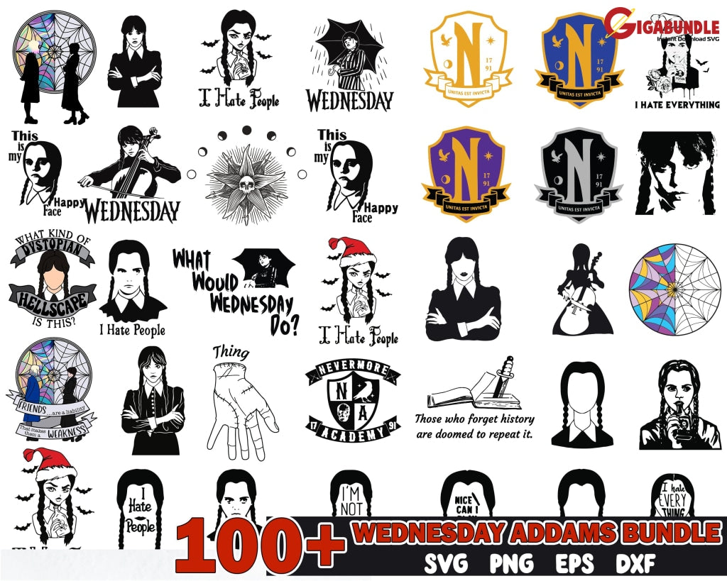 100+New Bundle Wednesday Addams Svg - Svg Png Family