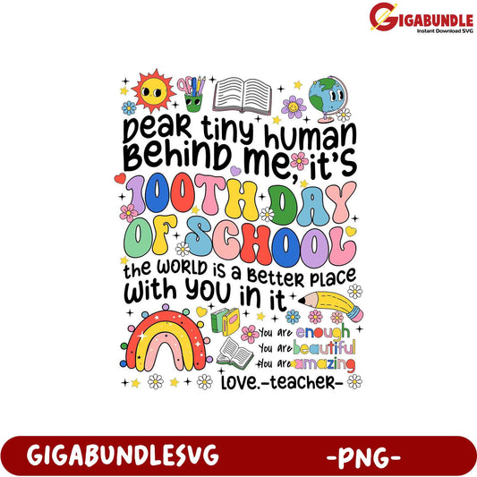 100th Day of School Celebration PNG - Heartwarming Design