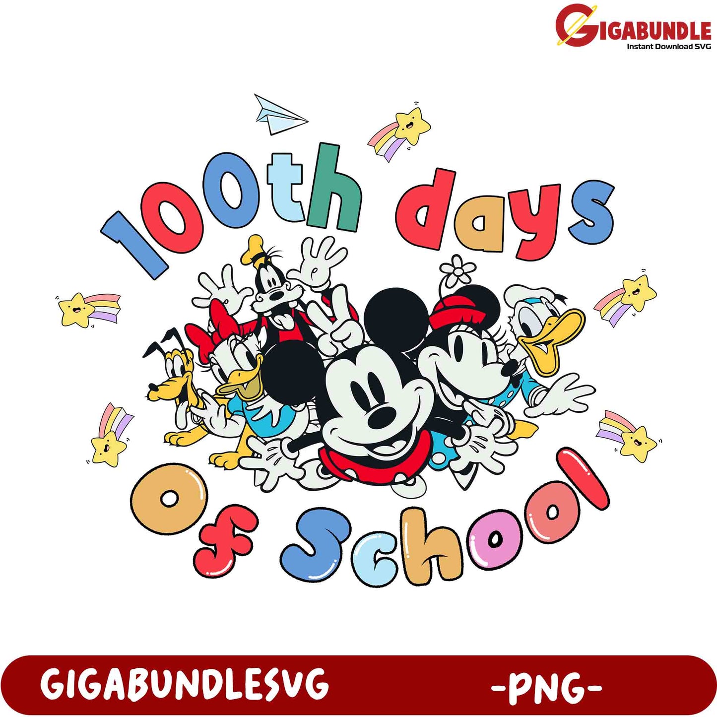 100th Day of School Mickey Mouse PNG