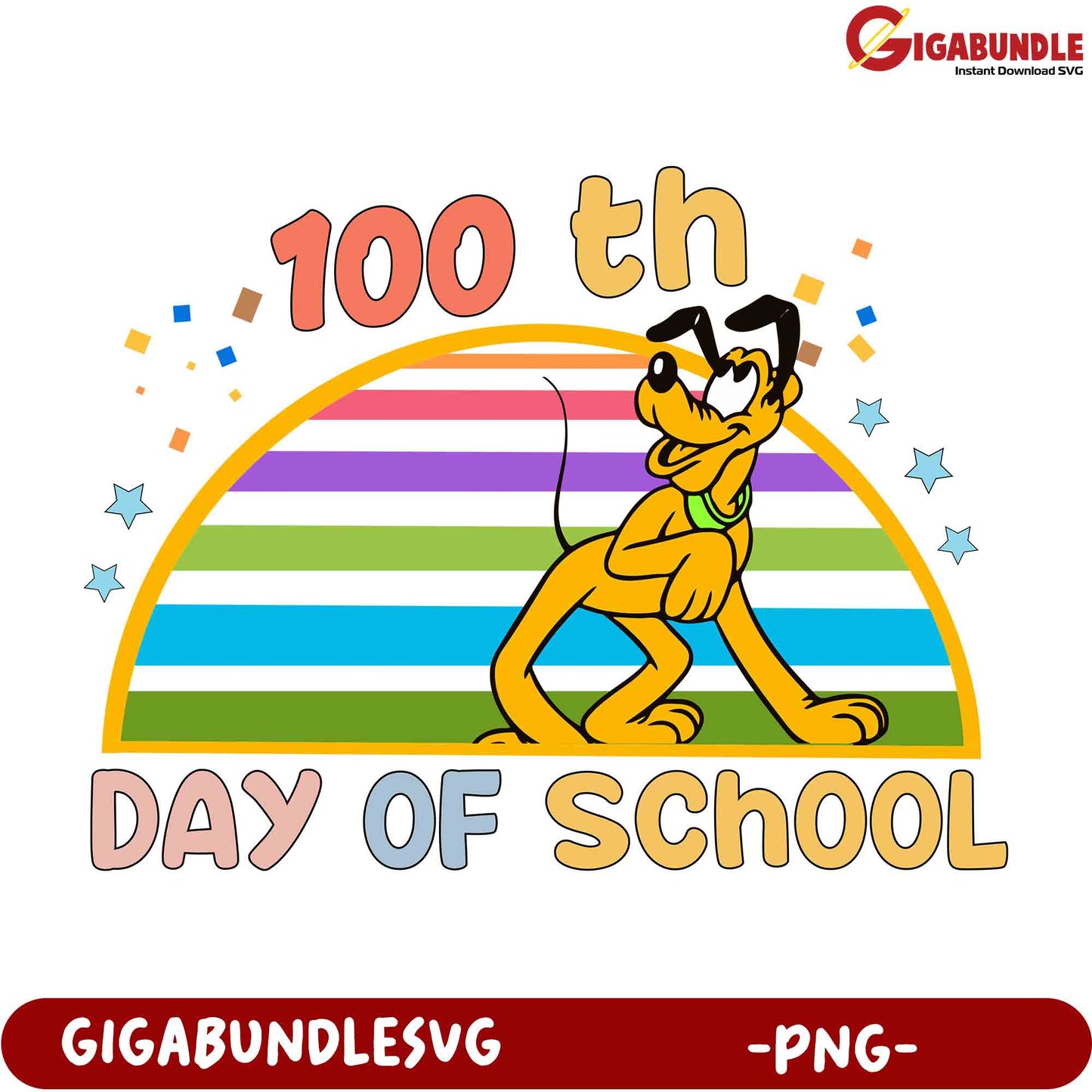 100th Day of School PNG Pluto Design