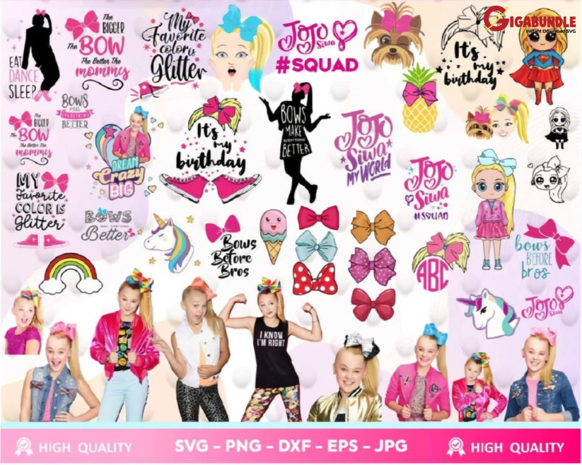 110+ Jojo Siwa Bundle Svg, Png, Dxf, Eps – Gigabundlesvg
