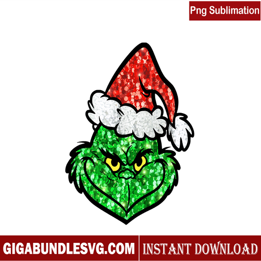 Santa Grinch Face PNG
