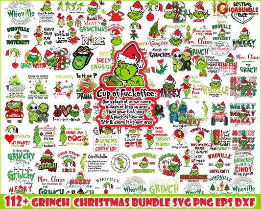 112+ The Grinch Svg Bundle Hand Face Christmas Clipart Cricut Vector Cut File Unique Design