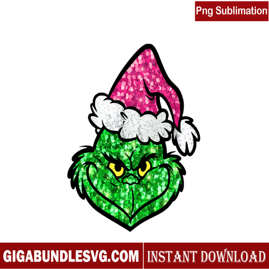 Pink Santa Grinch PNG