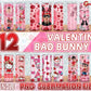 12 Bad Bunny Valentine Valentines Day 20Oz Skinny Tumbler Sublimation Designs For Straight Design -