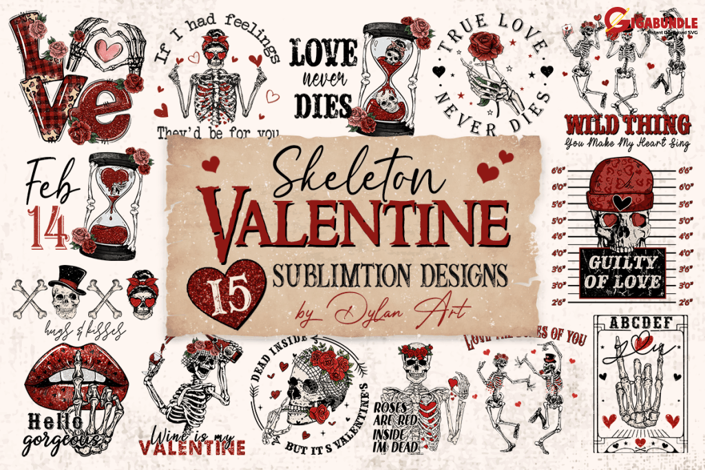 15 Bundle Skeleton Valentine Png Png Design Instant Download Coffee Heart Lover Anti Cupid