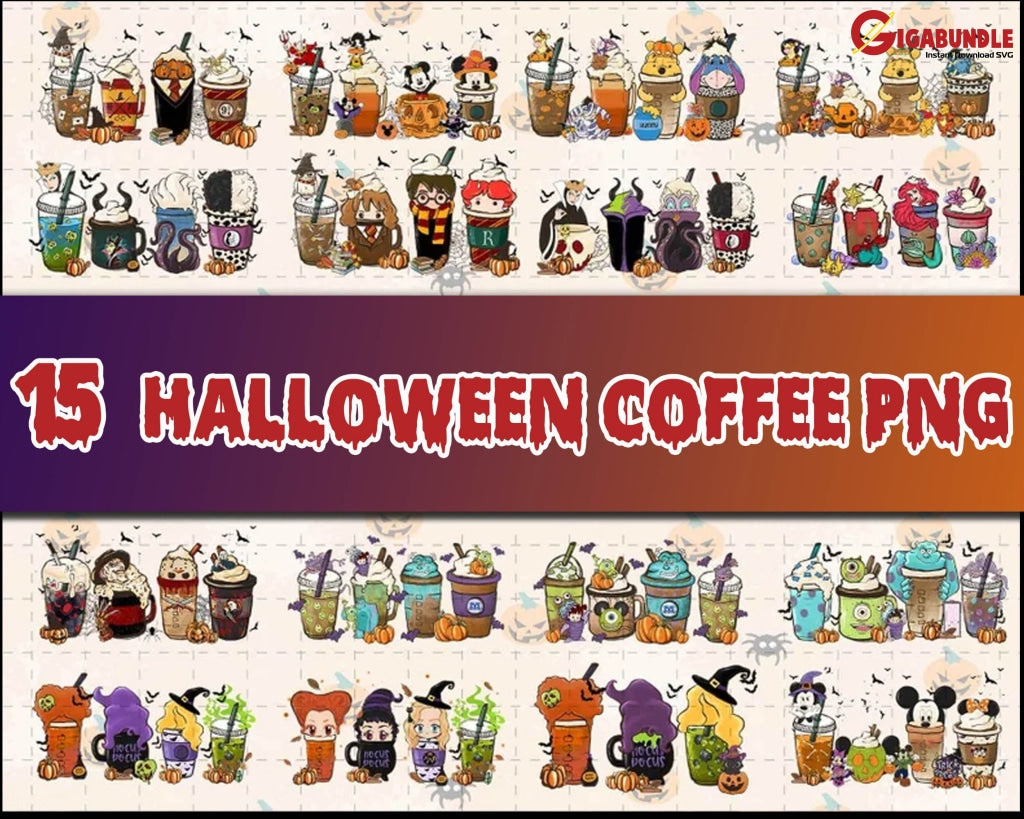 15+ Horror Fall Coffee Png Halloween Png Latte Movie Inspired Sublimation Design Pumpkin Spice