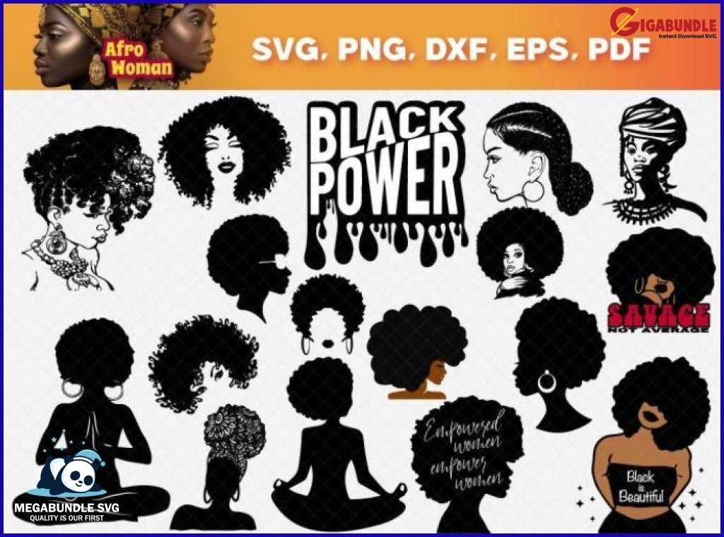 100+ Afrowoman Bundle Svg Png Dxf Eps