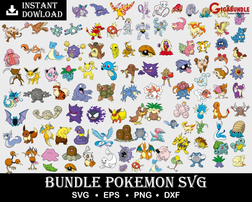 150+ Pokemon Bundle Svg Png Dxf Eps