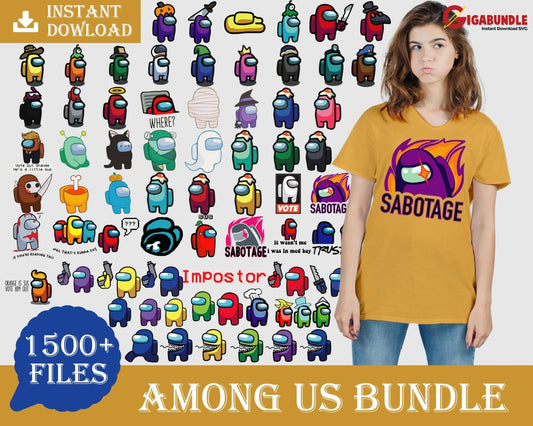 1500+ Among Us Bundle Svg Png Dxf Eps