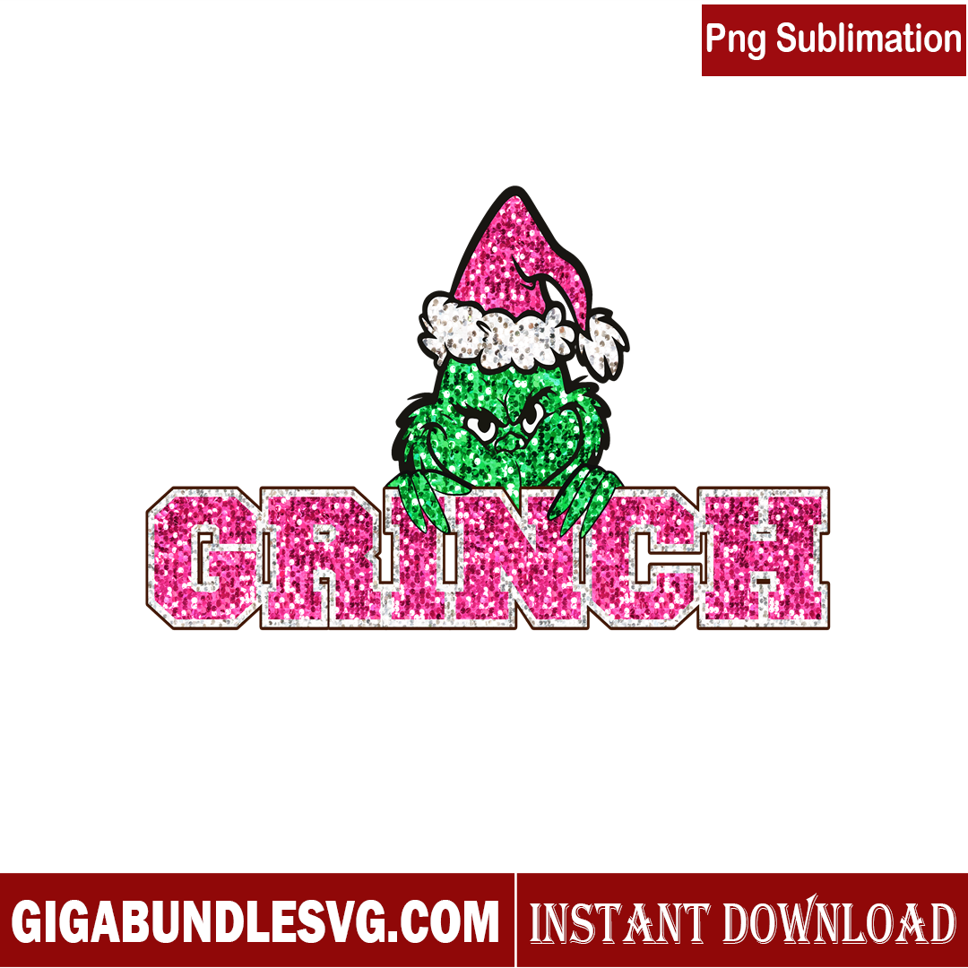 The Grinch Pink Christmas PNG