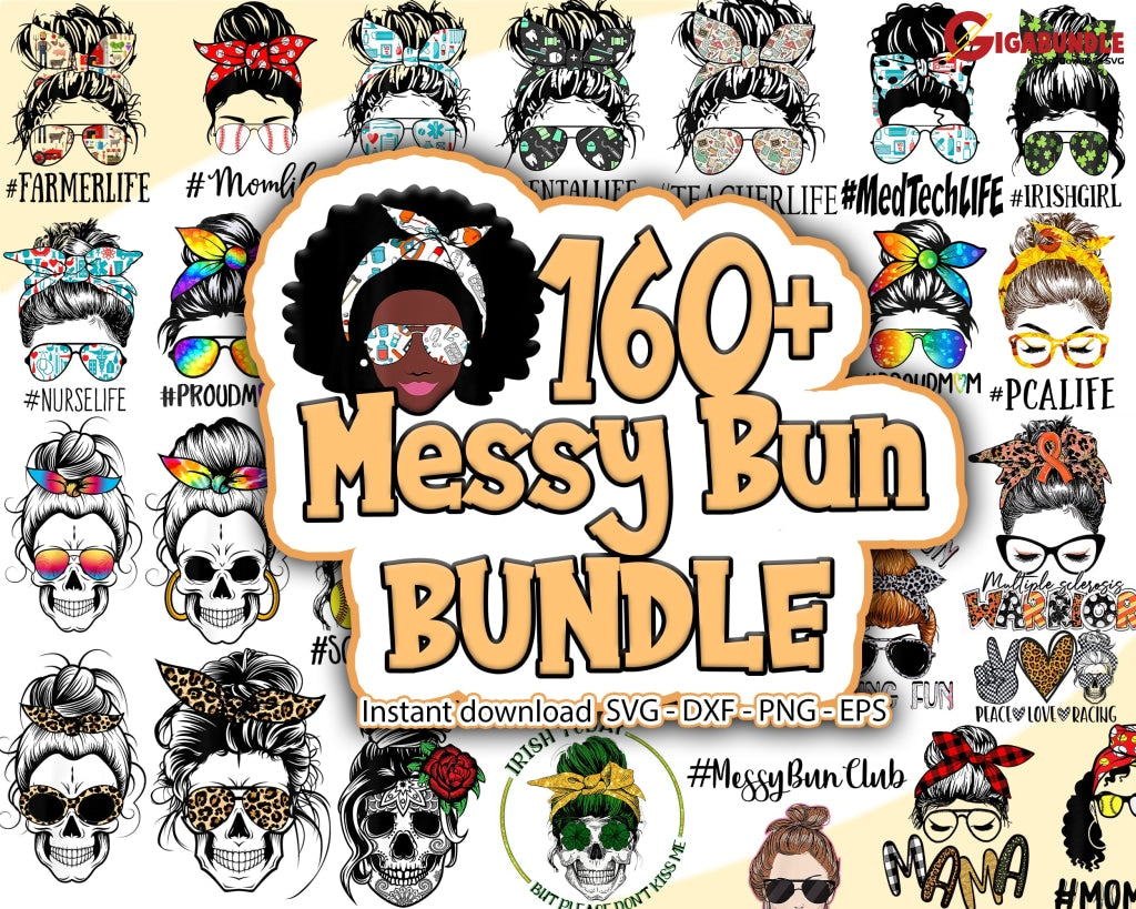 160+ Messy Bun Bundle Png Files