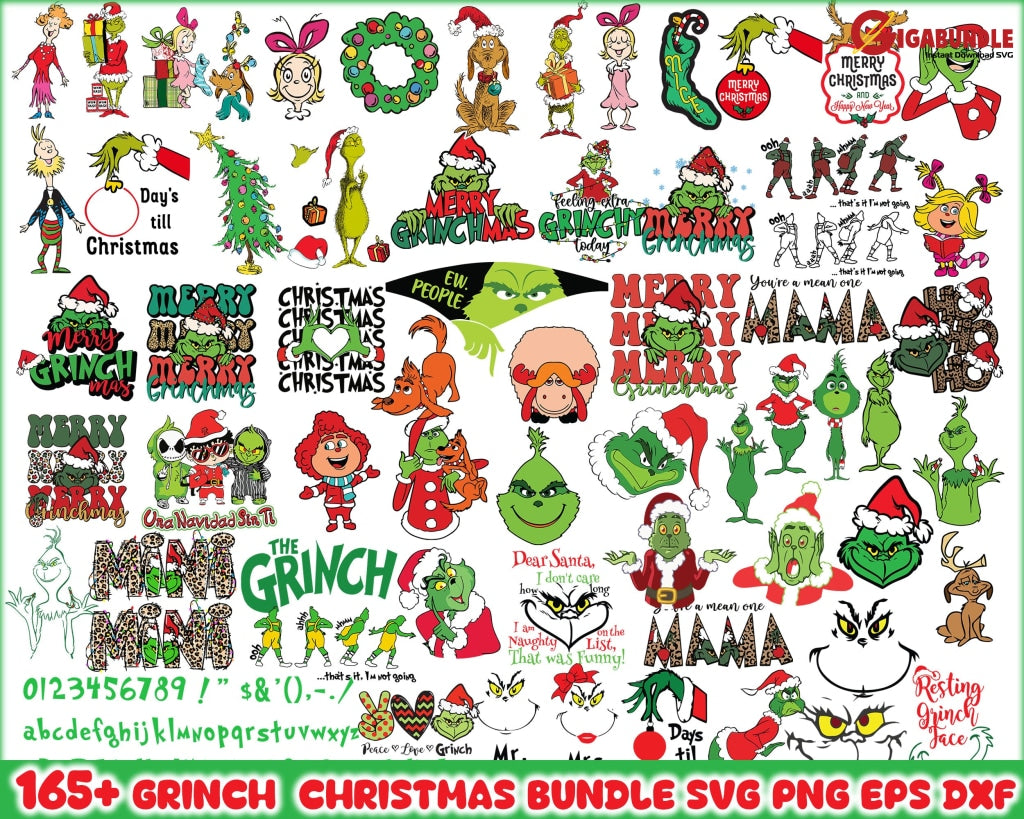 165+ The Grinch Svg Bundle Hand Face Christmas Clipart Cricut Vector Cut File Unique Design