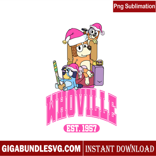 Whoville EST 1975 Bluey Christmas PNG