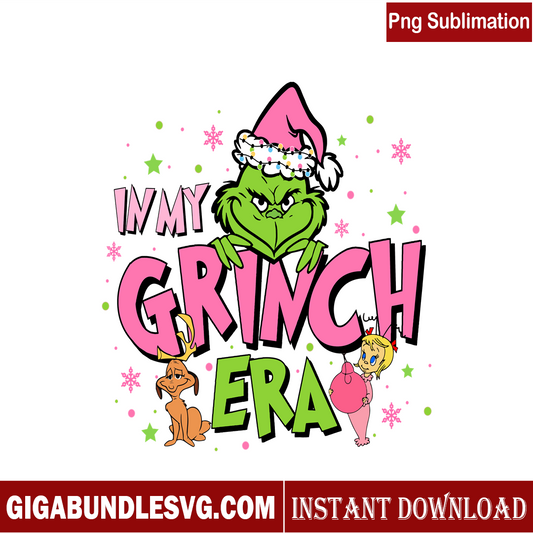 In Grinch Era Pink Christmas PNG