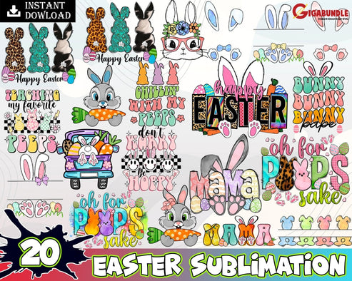 20 Easter Cartoon Png Bundle, Easter Princess Png, Easter Superman Png 