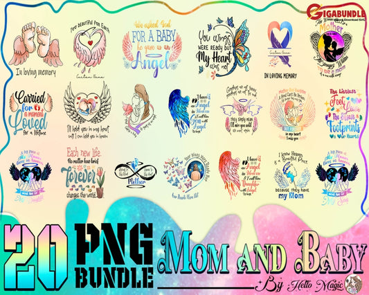 20 Mom And Baby Png Bundle Mothers Day Png Life Girl Mama Sublimation Gift For Shirt