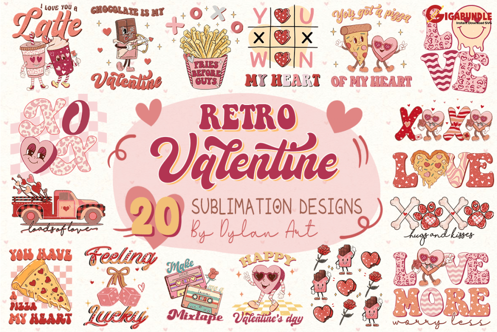 20+ Retro Valentine Sublimation Bundle Heart Png Funny Valentines Png Leopard Love Day Shirt Design