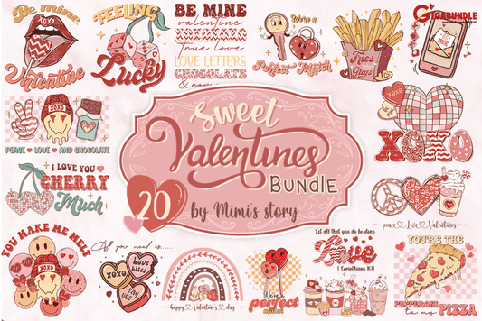20 Retro Valentine Sublimation Bundle Valentines Day Png Png Be My Funny