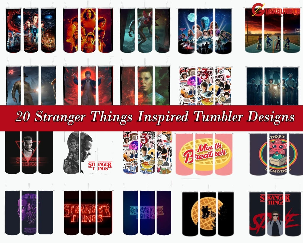 20 Stranger Things Inspired Tumbler Designs - Png Files Sublimation Printing Sublimate Travel Mug