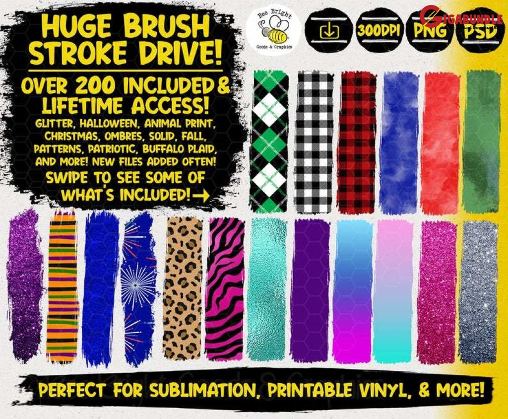 200+ Brush Stroke Bundle Svg Png Dxf Eps