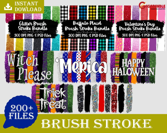 200+ Brush Stroke Bundle Svg Png Dxf Eps